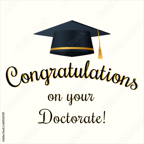 Congratulations Doctor. Wishing for completing Phd Degree Vector