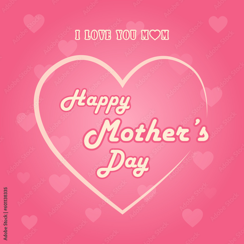 Mother's day greeting card. Happy mother's day social post