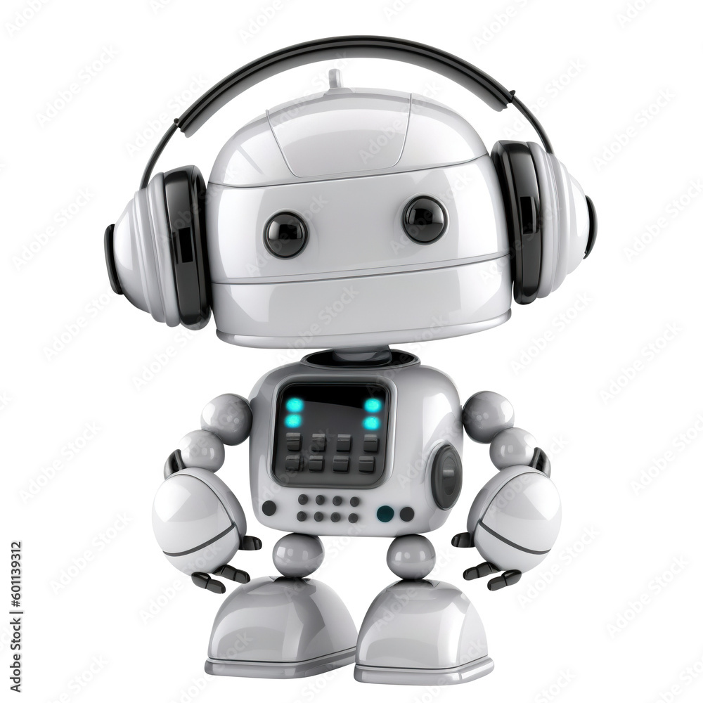 Robot consultant cut out. Digital help and assistance online concept. Based on Generative AI Robot consultant cut out. Digital help and assistance online concept. Based on Generative AI