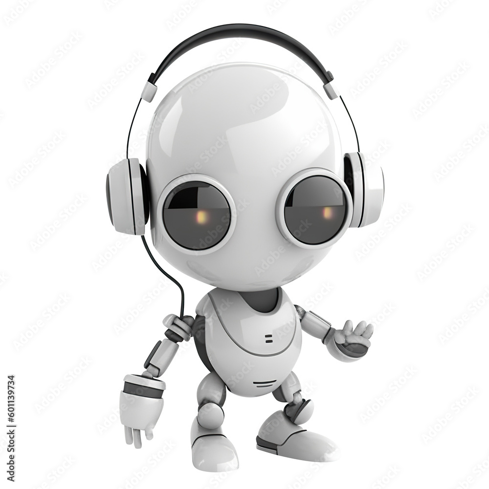 Robot consultant cut out. Digital help and assistance online concept. Based on Generative AI Robot consultant cut out. Digital help and assistance online concept. Based on Generative AI