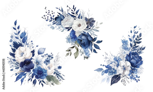 Dusty blue rose, echeveria succulent, white hydrangea, ranunculus, anemone, eucalyptus, juniper vector design wedding bouquets.Seasonal flower card.Floral square composition.Isolated and editable
