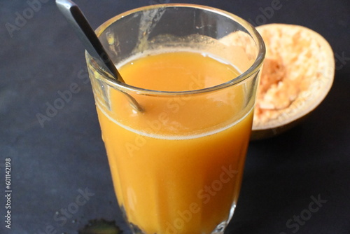 Bael fruit juice. Its other names Aegle marmelos, bael, bili, bhel, Bengal quince, golden apple, Japanese bitter orange, stone apple or wood apple. Sweet and healthy summer drink Bel ka Sharbat.