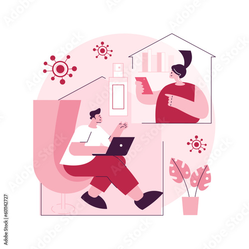Photo Keep distance if you are sick abstract concept vector illustration