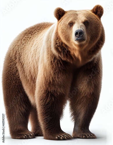 Bear isolated in white background, Generative Ai