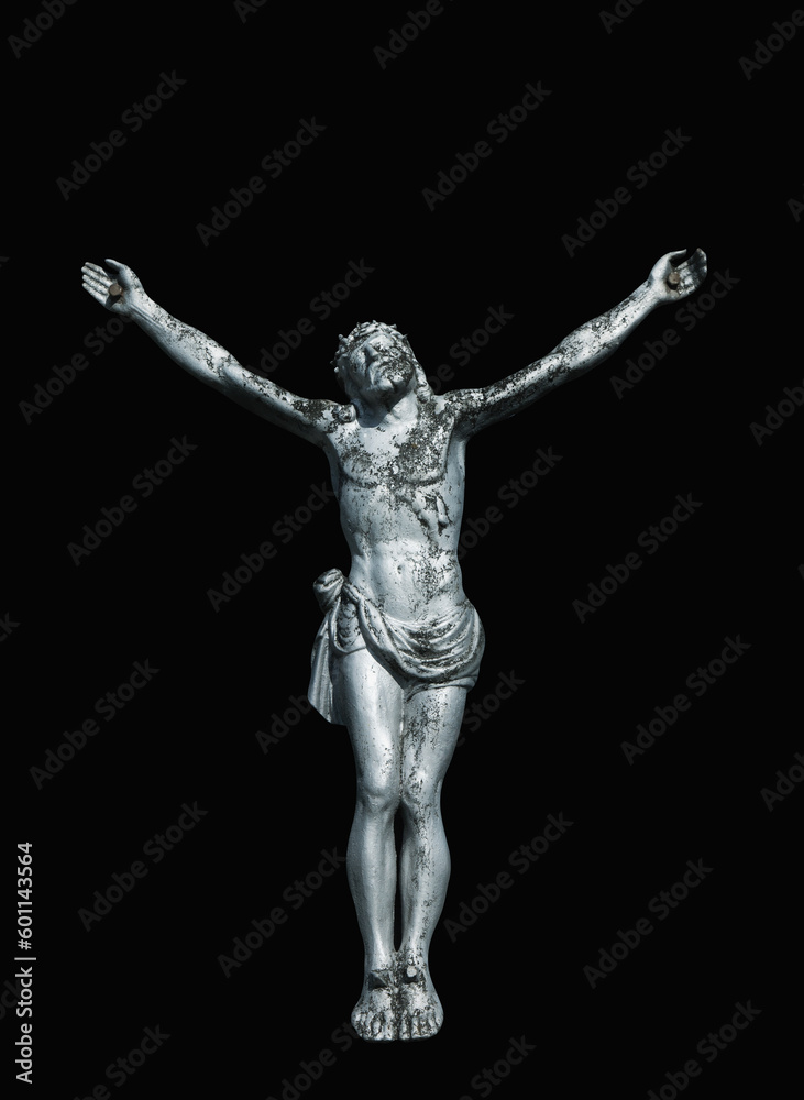 The crucifixion of Jesus Christ against black background. Vertical image. The crucifixion of Jesus Christ against black background. Vertical image.