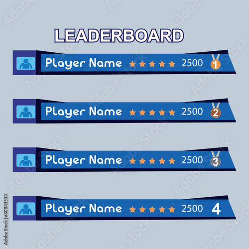 Game leaderboard with abstract background	