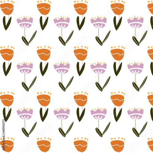 pattern of small wildflowers of stylized bells