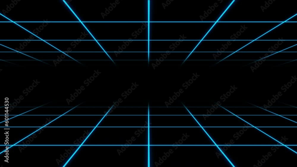 Retro-futuristic 80's synthwave grid Sci-Fi background. Blue Neon Grids and Lines. Digital cyber surface style of the 1980s. Retro-futuristic 80's synthwave grid Sci-Fi background. Blue Neon Grids and Lines. Digital cyber surface style of the 1980s.