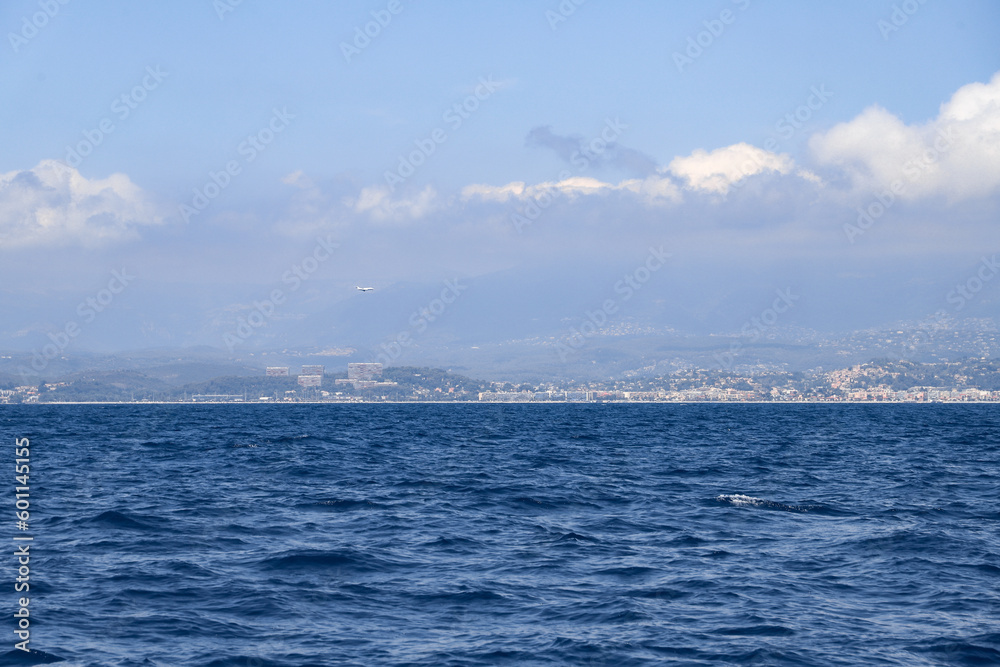 panorama of the côte d'azur seen from the sea