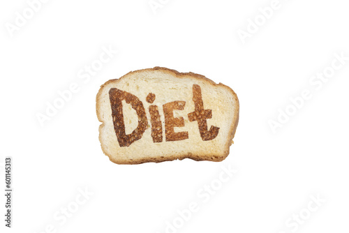 Toast bread in Diet concept isolated on white background