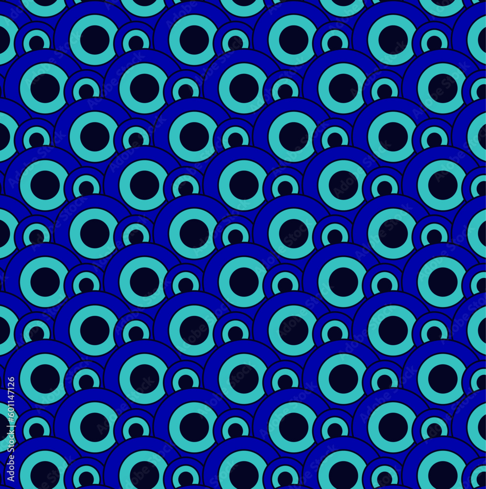 Abstract vector geometric pattern in the form of circles on a blue background