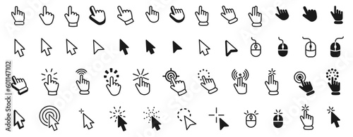 Vector cursors icons click set