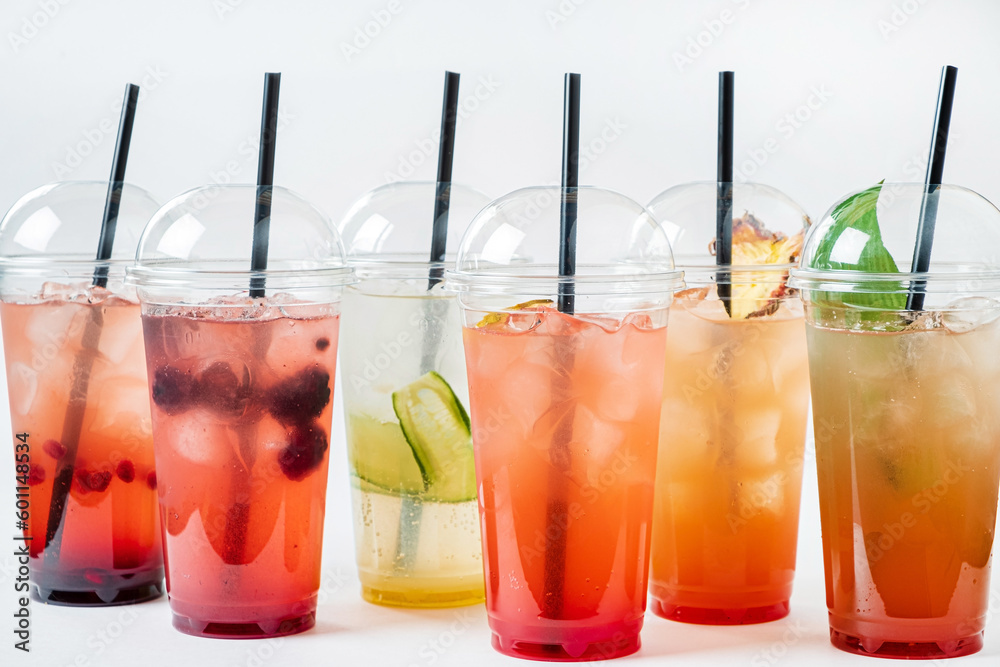 summer lemonade in the plastic cups summer lemonade in the plastic cups
