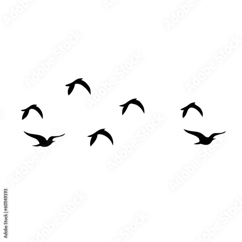 Bird flock silhouette vector illustration. © P4ramours