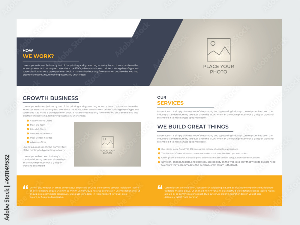 Company profile brochure template, yellow color shape design, modern brochure design A4 Brochure, modern brochure design, annual report, two Color, Professional Booklet Design