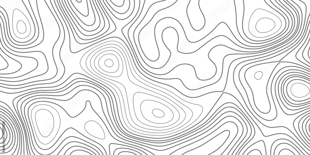 Abstract topographic contours map background, Topography and geography map grid abstract backdrop. The concept of conditional geographical pattern and topography. Wide size. Vector illustration. 