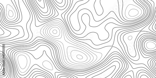 Abstract topographic contours map background, Topography and geography map grid abstract backdrop. The concept of conditional geographical pattern and topography. Wide size. Vector illustration. 