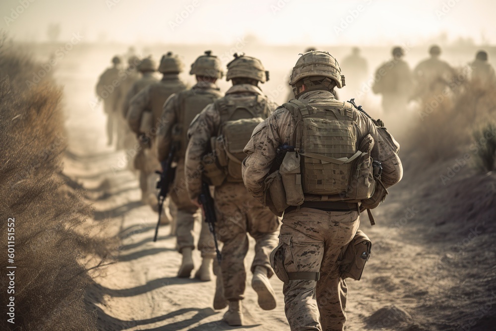 illustration, soldiers on the battlefield, ai generative illustration, soldiers on the battlefield, ai generative