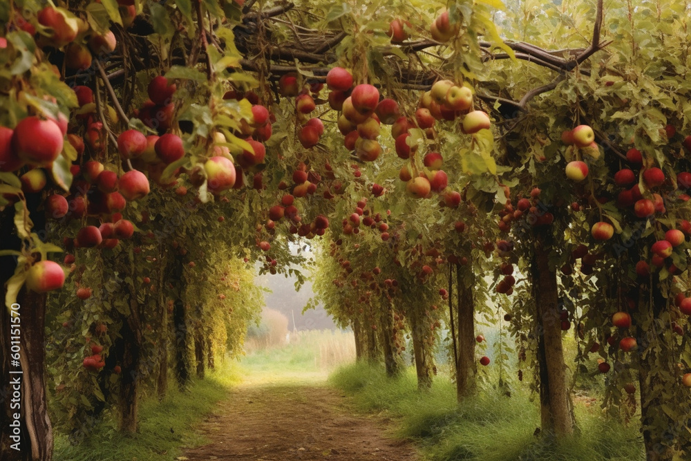 Fototapeta premium apple tree in autumn made with generative ai