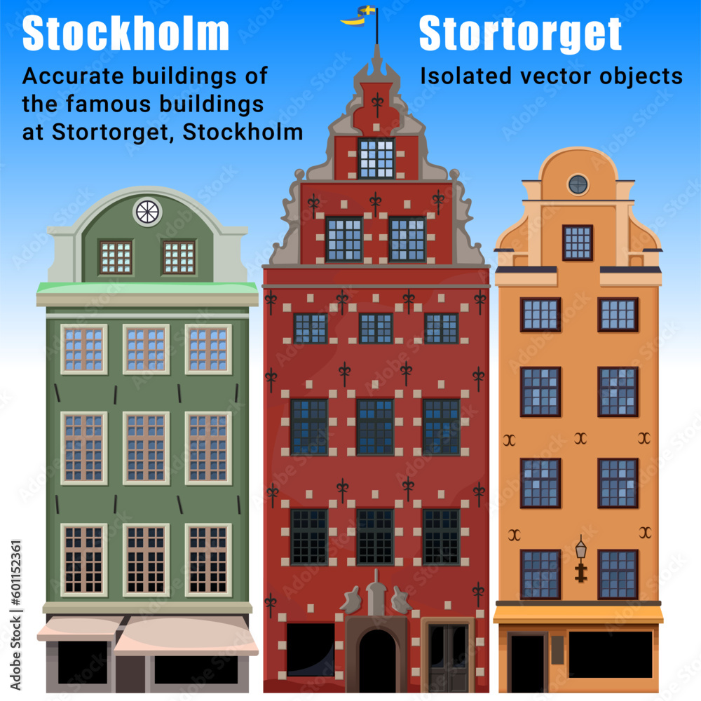 Gamla Stan Stortorget Stockholm Old Town Vector Buildings