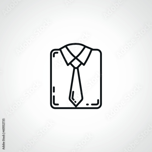 Uniform line icon  shirt with tie outline icon.