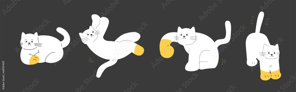 Cute cat illustration set. lovely pet. happy and lazy cat. Cute cat illustration set. lovely pet. happy and lazy cat.