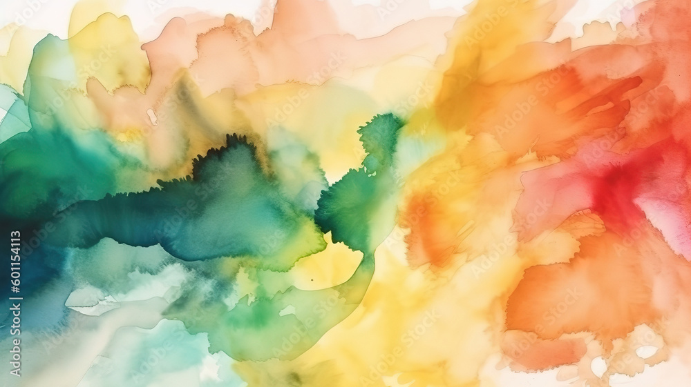 Blended watercolor abstract background hand painted, brush stroke. Generative ai