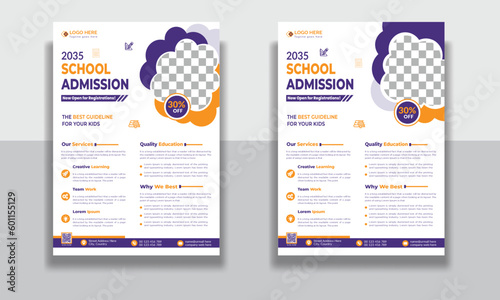 Creative professional and modern school flyer design, online school education admission flyer poster template, book cover, leaflet, poster, brochure template design