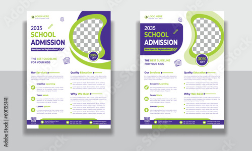 Creative professional and modern school flyer design, online school education admission flyer poster template, book cover, leaflet, poster, brochure template design