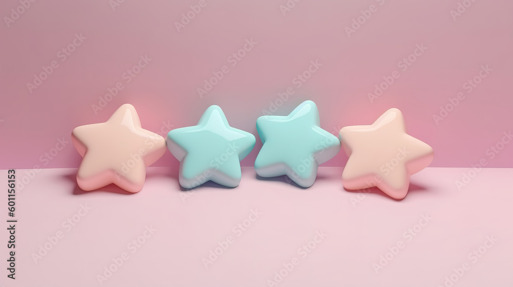 Realistic 3d customer feedback with rating stars. Generative ai Realistic 3d customer feedback with rating stars. Generative ai