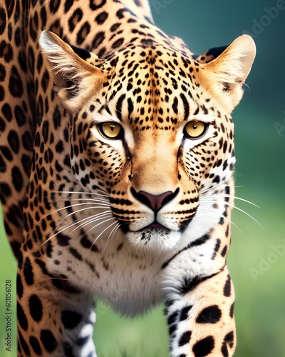 Leopard walking in its territory   Generative AI