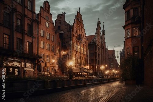 Historic Gdańsk, Poland. Generative AI