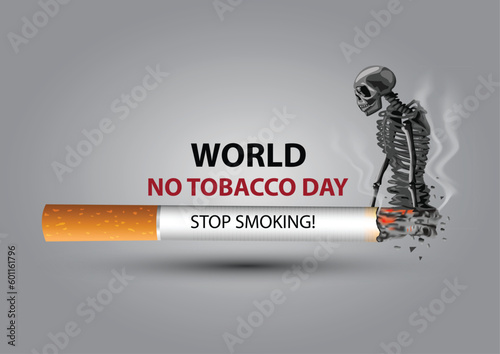 world no tobacco day poster. cigarettes converted skeleton . abstract vector illustration design