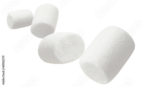 Obraz na płótnie Flying marshmallows cut out
