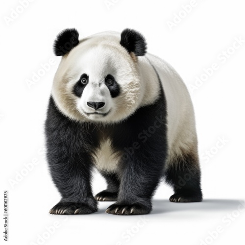 Giant panda bear isolated on white background. Copy space. AI generative