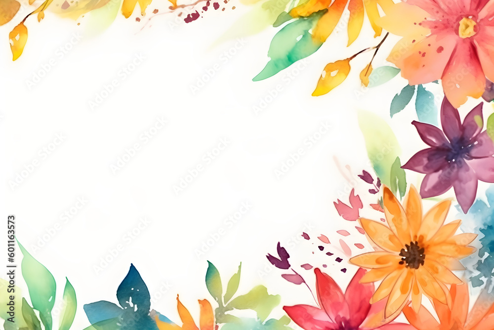 Template for greeting card with stylized flowers Template for greeting card with stylized flowers
