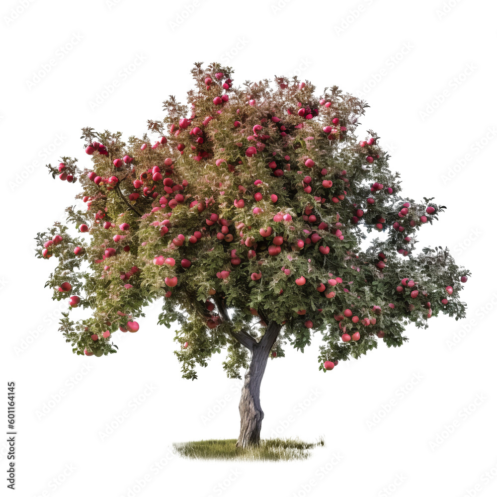 Apple tree isolated. Illustration AI Generative.