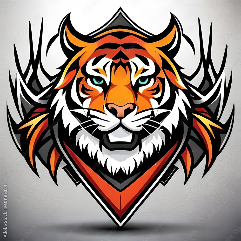 T-shirt design, vector, sticker, tiger