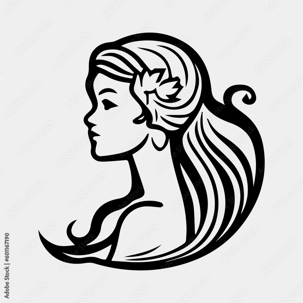 mermaid logo design with silhouette style. vector mermaid logo design with silhouette style. vector