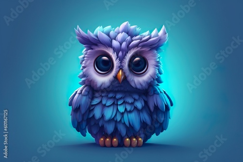 Cute adorable powerowl prototype with matching background. © posesiv