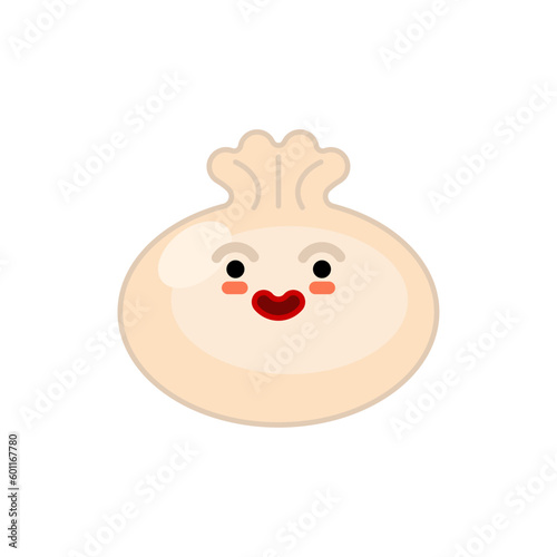 Cute chinese dumpling isolated. Vector illustration