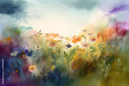 summer landscape, watercolor - Ai © Master-L