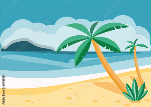 Summer sea shore with palms © Inessa Andriukhova