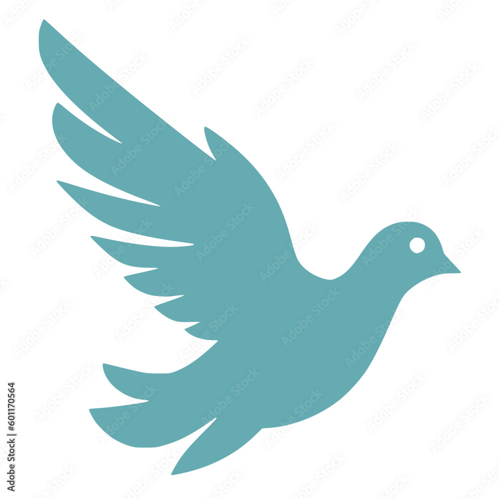 dove of peace silhouette in teal blue dove of peace silhouette in teal blue