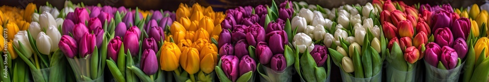 illustration,colorful tulips website header, generative ai illustration,colorful tulips website header, generative ai