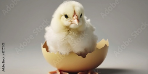 chicken on egg. Generative AI.