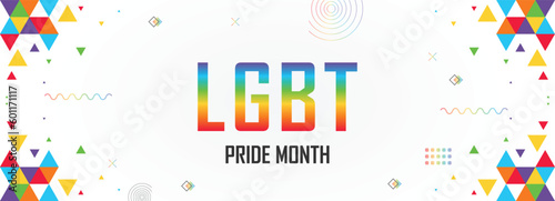 LGBT pride month, support people to gain equal rights, lgbtq campaign banner, human unity of different races, Stop racism, lesbian, gay, bisexual, and transgender community 