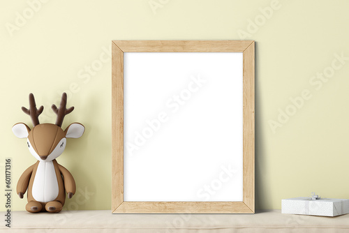 	
Kids room frame mockup  in stile boho