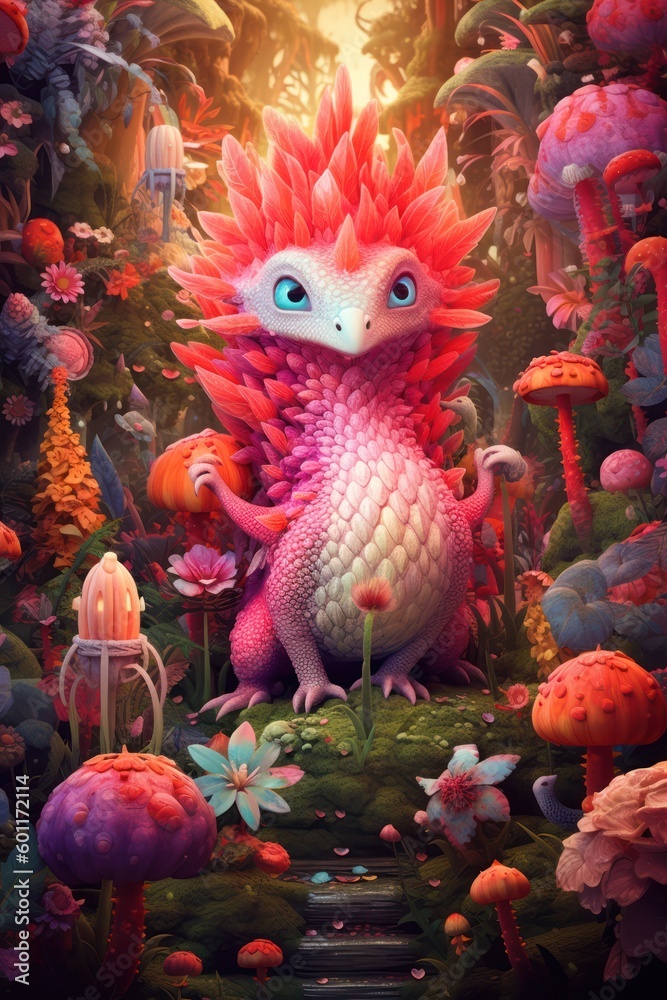 Dragon village, dragon nest, Cartoon concept, Fantasy scenery, Generative AI