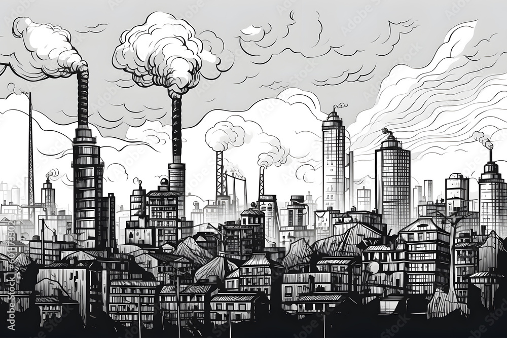 This is a picture of a city with fog above it, which means the air in the city is very dirty. It can be caused by cars, factories and other things. Generative AI This is a picture of a city with fog above it, which means the air in the city is very dirty. It can be caused by cars, factories and other things. Generative AI